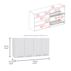 Modern Design Solid <b>Wood</b> White Kitchen Cabinet with Wall <b>Shelf</b> Indonesia Furniture for Kitchen Room - Product Image 4