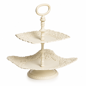 Support à chocolat en métal crème à motifs floraux en relief pour hôtels, mariages et événements de luxe, tailles et couleurs personnalisées disponibles - Product Image 2