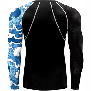 เสื้อยืดพิมพ์ลายดิจิทัลแบบกำหนดเองสำหรับผู้ชาย แขนยาว แรชการ์ด ทรงปกติ กระชับรูป เหมาะสำหรับออกกำลังกาย เสื้อกีฬาแรชการ์ด - Product Image 3