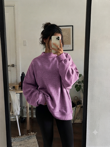 OEM Custom Women Oversized Mockneck Sweatshirt Premium French Terry Loose Fit <b>Long</b> <b>Sleeve</b> Casual Winter Fashion <b>Top</b> - Product Image 1