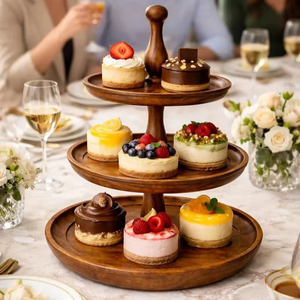 Soporte de Madera para Tartas, para Hogar y Restaurante, de Alta Calidad, Diseño Moderno, Utensilios para Tartas para Fiestas de Cumpleaños - Product Image 1