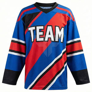 Maillot de hockey sur glace unisexe en tissu mesh premium, coupe adulte, manches courtes, respirant, grandes tailles, impression personnalisée pour équipe - Product Image 1