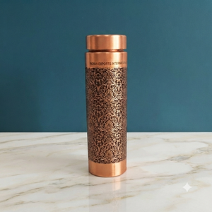 Botella de agua de cobre con diseño regal de Indian exports international. (Cobre puro certificado) - Product Image 1