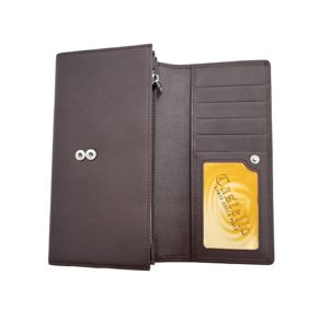 [Best Selling] Castello Genuine Cowhide Soft Leather ALL-IN-ONE <b>Long</b> <b>Wallet</b> W/phone Pocket Men's Women's Unisex Black Brown - Product Image 1
