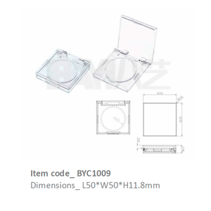 <b>Plastic</b> <b>Packaging</b> Custom Logo Private Label Square Transparent Compact for Eyeshadow Blush Bronzer Contour & Highlighter - Product Image 1