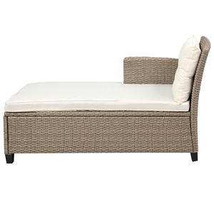 Set di Mobili da Giardino in Rattan Beige e Marrone, 4 Pezzi, Divano Componibile con Cuscini per Conversazione all'Aperto - Product Image 6