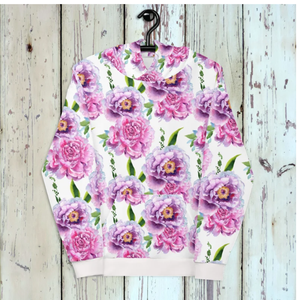 <span class=keywords><strong>Felpa</strong></span> con Cappuccio <span class=keywords><strong>da</strong></span> <span class=keywords><strong>Donna</strong></span> in Tessuto Terry con Stampa Floreale, Traspirante e ad Asciugatura Rapida, in Poliestere/Cotone, Casual Streetwear - Product Image 2