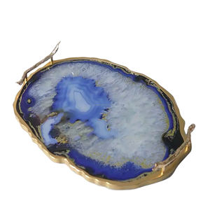 Bandeja para servir ágata con forma de onda, piedras curativas de cristal, perfecta para mesa de comedor, fiestas, almacenamiento, decoración del hogar - Product Image 1