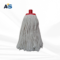 A&S Serpillère industrielle et commerciale robuste réutilisable en coton multi-couches de 250 grammes avec tête de serpillère à douille et système d'essorage
