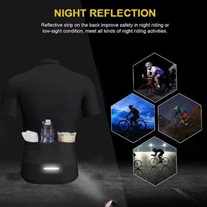 Men's <b>Cycling</b> Uniforms Black Green Geometric Print Short Sleeve Jersey With Full Zipper Moisture Wicking Fitted Design Uniforms - Product Image 2