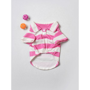 Vestiti per animali domestici con colletto a righe rosa XL - Product Image 1