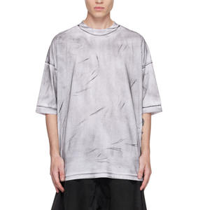 เสื้อยืดคอกลมโอเวอร์ไซส์แบบสั่งทำพิเศษสำหรับผู้ชาย น้ำหนัก 230 กรัม ผ้าฝ้าย 100% ซักย้อมแบบแอซิดวอช ตัดเย็บชายเสื้อยาวพิเศษ ย้อมสีด้านข้าง - Product Image 1