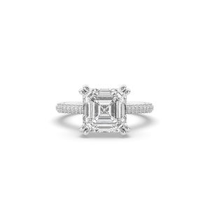 Bague moderne en diamant de laboratoire de 4,56 carats, or 14 carats, taille Asscher brillant, style unique, bijoux de mariée raffinés, cadeau pour femme - Product Image 2