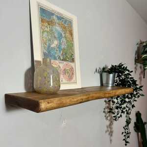 Modern Wood <b>Adjustable</b> Flexible Floating Wall <b>Shelf</b> Geometric Single Tier Storage Display Ledge Flower Pot Living Room - Product Image 6