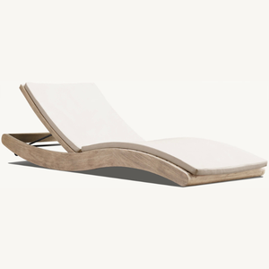 Chaise longue en teck en promotion, style moderne et épuré, idéale pour se détendre sur la plage ou dans le jardin. - Product Image 5