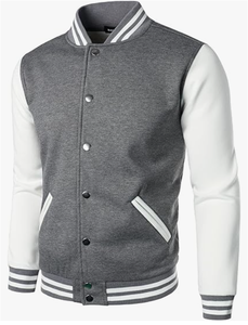 Blouson Bomber Varsity Personnalisé en Toile Brodé Solide avec Col Montant, Idéal pour l'Hiver, Style Baseball, Nom/Numéro Personnalisable - Product Image 6