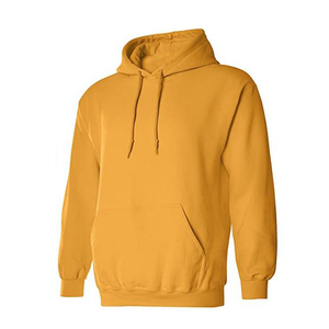 Men's Mustard Hooded Sweatshirt Regular Fit Fleece Casual Autumn Wear Pocket Design Regular Sleeve Knitted Style 100% Cotton - Product Image 1