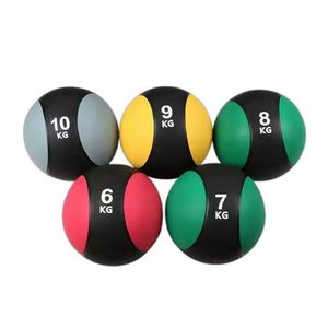 Ballons de médecine ronds multicolores en cuir synthétique, coque rembourrée, coutures renforcées, noyau ferme, pour entraînement de fitness - Product Image 4