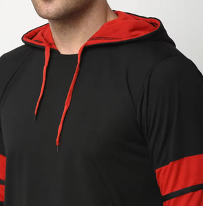 ชุดเสื้อฮู้ดและกางเกงวอร์มลายทางตัดกันสำหรับผู้ชาย – ชุดลำลองสไตล์สปอร์ต เสื้อฮู้ดและกางเกงจ็อกเกอร์ ชุดสตรีทแวร์แนวสปอร์ต - Product Image 5