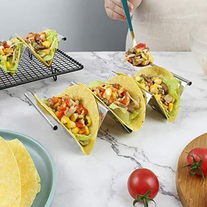 Classic Metal Taco Holder in Silver Color Plated Finished Top Quality Stand <b>Rack</b> Perfect for Tabletop and Hotel Food Service - Product Image 1