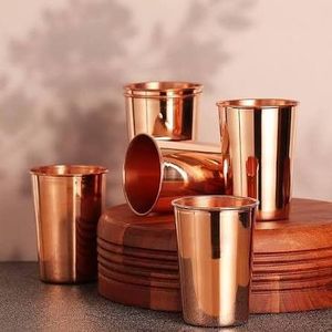 Copper drinking <b>cups</b> manufacturer bulk order custom logo ayurvedic drinkware export <b>reusable</b> durable supplier india - Product Image 2