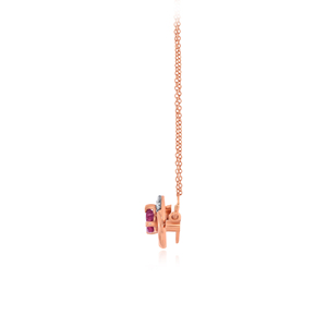 Pendentif en or jaune avec diamant rond taille brillant en forme de cœur, tendance pour femme, 14 carats, 3,106 g, à porter au quotidien - Product Image 3