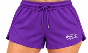 Index Apparel Women's Purple Polo Shirt Shorts Set Short Sleeve Regular Fit Breathable Casual <b>2</b> <b>Piece</b> <b>Outfit</b> - Product Image 4