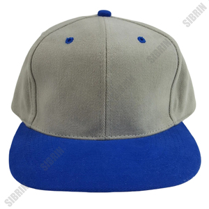 หมวกแก๊ป SIBRIN แบบสั่งทำได้ 6 แผง ทรง Snapback สีเทา-น้ำเงิน ผ้าทวิลล์ แต่งสีตัดกัน สไตล์ลำลอง หมวกเบสบอล ปีกแบน ปรับสายได้ เหมาะสำหรับกิจกรรมกลางแจ้ง - Product Image 1