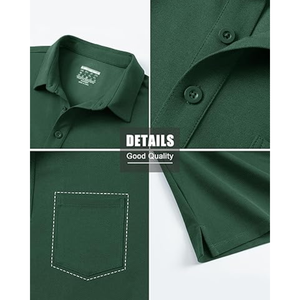 Polo de Algodón Piqué para Hombre - Camisa de Golf de Manga Corta con Bolsillo, Estilo Clásico Casual que Absorbe la Humedad - Product Image 6