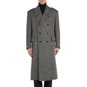 Blazer homme gris en mélange de laine de haute qualité, coupe ajustée, couleur unie, décontracté, respirant, coupe-vent, veste écologique - Product Image 1