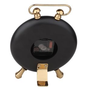 Timekeeper Square <b>Desk</b> <b>Clock</b> Gold Metal Silent Quartz Movement Art Deco Design Snooze Function - Product Image 6