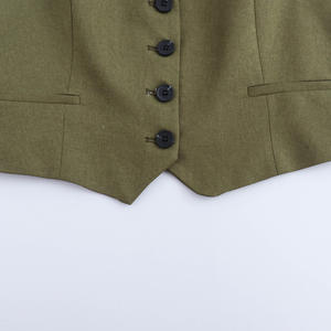 Chaleco Elegante Casual para Mujer, Cuello Redondo, con Cinturón, Color Verde Personalizable, Resistente al Viento y Transpirable, Venta al Por Mayor, Nueva Colección 2026 - Product Image 5