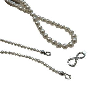 เครื่องประดับมุก 8 มม. ชุบทองแดง-แพลตตินัม รวมถึงตัวล็อคแบบดอกพลัมสำหรับติดผม สร้อยคอมุกสำหรับเสื้อสเวตเตอร์ - Product Image 5