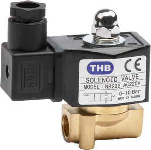 วาล์วนิวเมติกโซลินอยด์อลูมิเนียมอัลลอยด์ 2 ทาง 2 พอร์ต ขนาด 1/4 นิ้ว ยี่ห้อ THB Brass - Product Image 1
