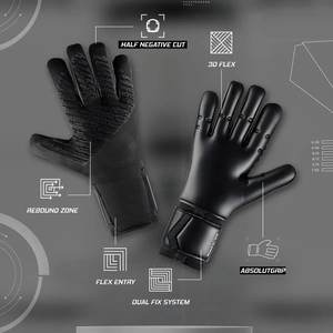 Gants de gardien de but respirants et antidérapants en latex avec protection des doigts et fermeture auto-agrippante pour l'entraînement et les matchs des juniors/enfants - Product Image 3
