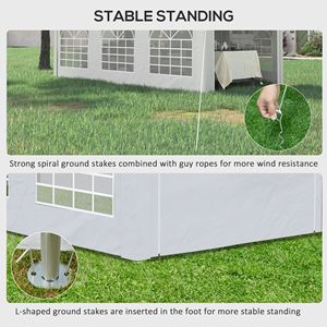 Tendone Portatile 6x3 m Grande per Esterni con Pareti Laterali Rimovibili e Finestre, Ideale per Feste, Parcheggio Auto e Riparo - Product Image 6