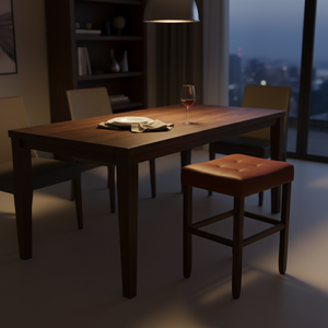 เก้าอี้บาร์ เก้าอี้เคาน์เตอร์ เก้าอี้บาร์หนัง PU แบบไม่มีพนักพิง เก้าอี้เคาน์เตอร์หุ้มเบาะ เก้าอี้บาร์ PU สไตล์โมเดิร์น เก้าอี้บาร์ครัวแบบไม่มีพนักพิง - Product Image 3