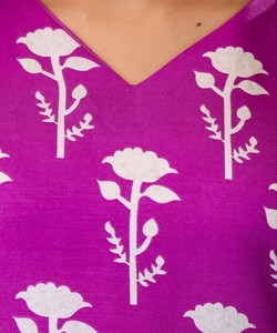 Dupatta ผ้าคอตตอนผสมพิมพ์ลายดิจิทัลเสื้อผ้าลำลองแบบหรูหราเสื้อผ้าสไตล์ชนเผ่าสีม่วง - Product Image 2