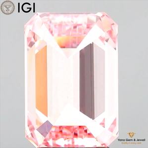 Diamante Cultivado en Laboratorio CVD, Corte Esmeralda, 3.00 Quilates, con Certificado IGI, Color Rosa Intenso, Claridad VVS2, para Anillo de Compromiso Personalizado - Product Image 6