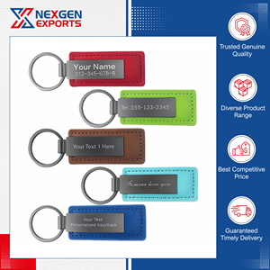 Highest Standard Top Notch Quality Rectangle Shape PU <b>Leather</b> Luxury <b>Key</b> <b>Chain</b> Customized Logo Color Options Portable Design - Product Image 2