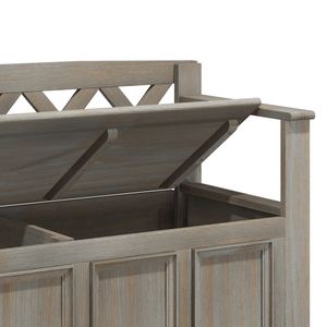 Panca portaoggetti da ingresso Amherst in grigio anticato - Product Image 3