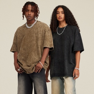 เสื้อยืดคอกลมแขนสั้นทรงหลวมสไตล์เรโทร น้ำหนัก 220 กรัม ผ้าฟอกสี ลุคเท่ๆ ไหล่ขาดๆ ลายพิมพ์ดิจิทัลสุดเทรนดี้สำหรับผู้ชาย - Product Image 2