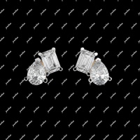 Pendientes de Diamantes Naturales VVS de Alta Calidad, Plata de Ley 925, Chapados en Platino, Certificados por IGI, Color G, Marca Jewelux, para Fiestas