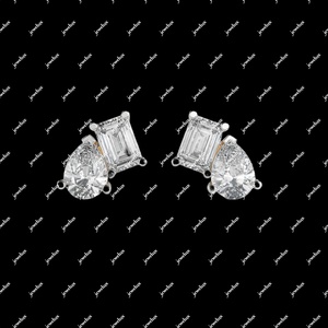 <b>Top</b> Quality VVS Moissanite Stud Earrings 925 Sterling <b>Silver</b> Diamond Earring for Parties and Gifts From India - Product Image 3