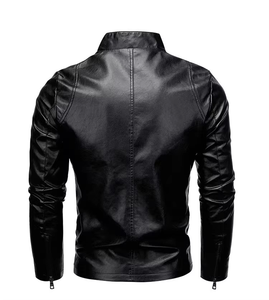 Chaqueta de Cuero Clásica con Cierre, Estilo Casual, para Hombre, Tallas Grandes, Chaquetas de Cuero Vegano Personalizadas y Elegantes - Product Image 6