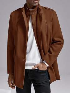 Manteau long d'hiver classique marron 2026 pour garçons, chaud et respirant, coupe longue et épaisse - Product Image 4