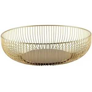 Corbeille à fruits ronde en fil métallique doré, panier de rangement pour légumes sur comptoir, support pour produits frais de cuisine - Product Image 3