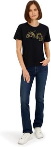 Haut court noir à col en V et manches courtes pour femme, coupe classique, en coton tricoté, couleur unie, respirant, écologique, séchage rapide - Product Image 5