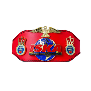 Cinturón de Campeonato ISKA con Corona y Alas, Cinturón de Título de Cuero Negro de Primera Calidad para Kickboxing y Deportes - Product Image 5