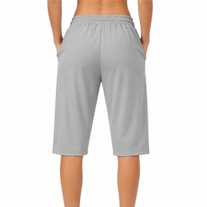 Shorts longs décontractés pour femmes, en coton, style Bermuda, taille mi-haute, tissu doux, coupe confortable, respirant, avec poches - Product Image 2